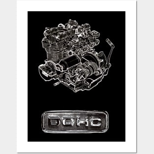 The Legendary 900 cc Z1 DOHC Motorcycle Motorbike Engine by MotorManiac Posters and Art